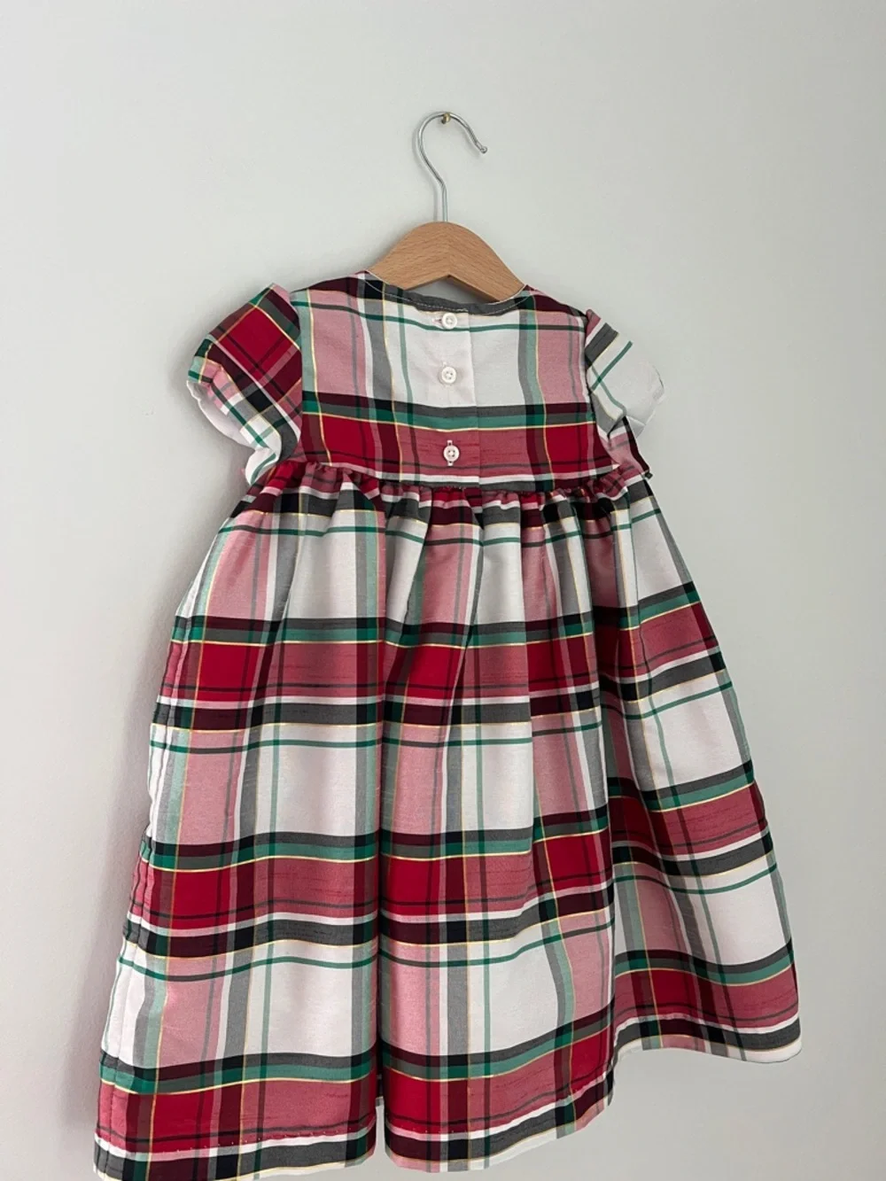 Gymboree | Plaid Toddler Dress Green Red Bow 18-24M